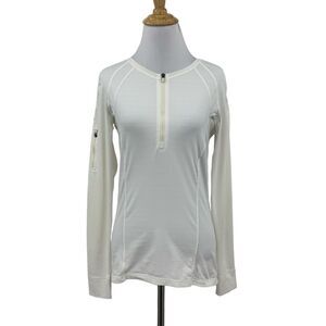 Athleta Top Womens S Small White Pacifica UPF Athletic Pullover Long Sleeve
